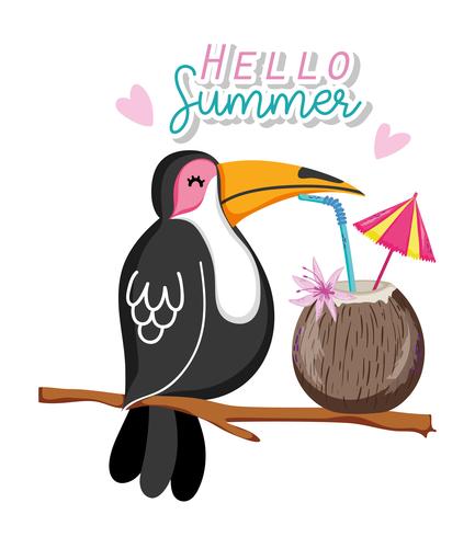 Hello summer cartoons vector