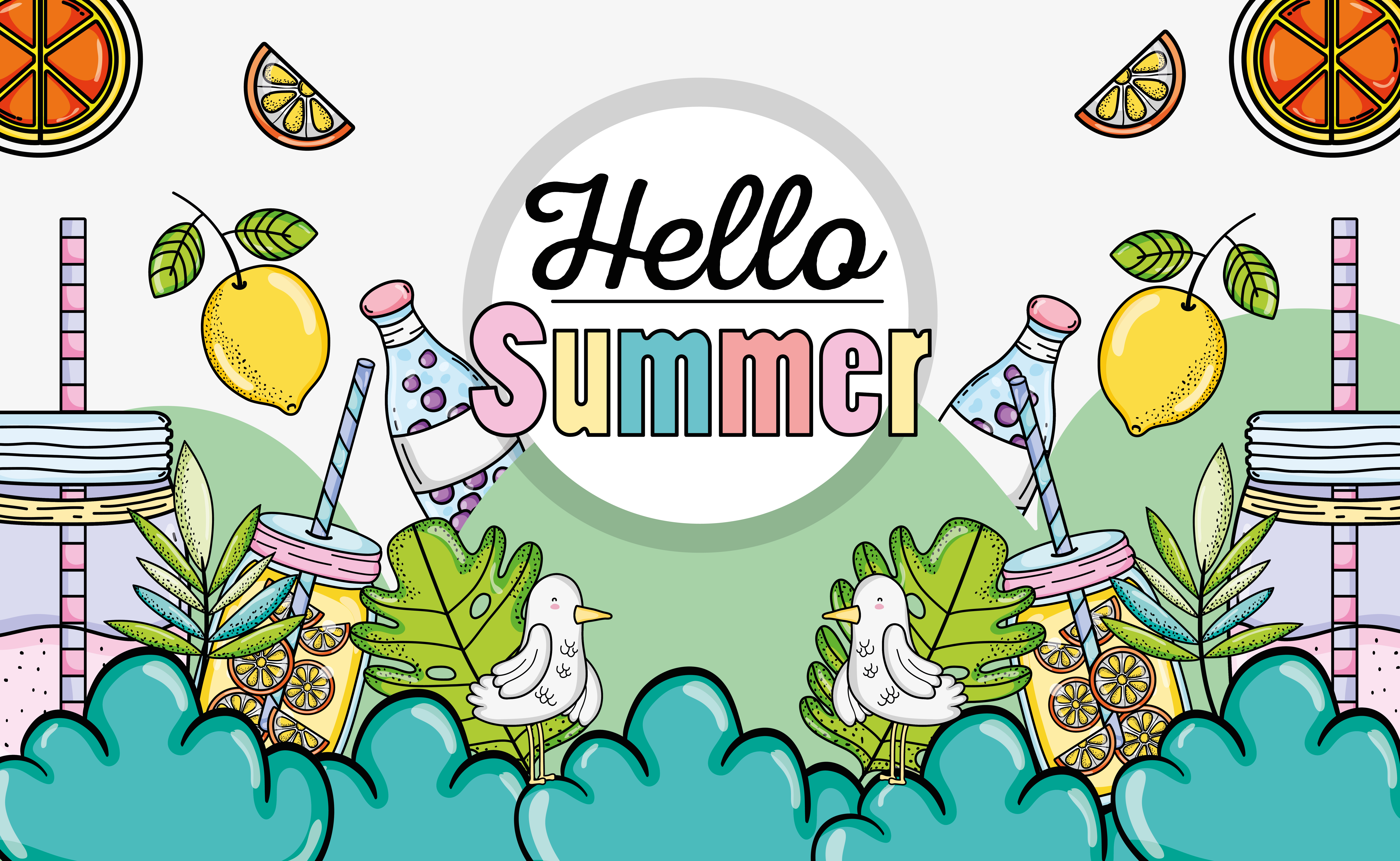 Download Hello summer cartoons 636060 - Download Free Vectors ...