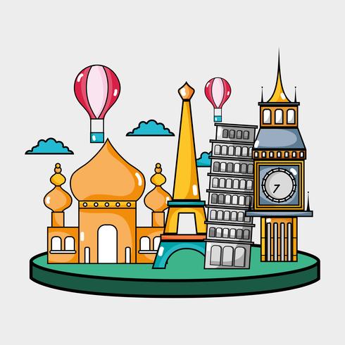 travel vacation countries to visit vector
