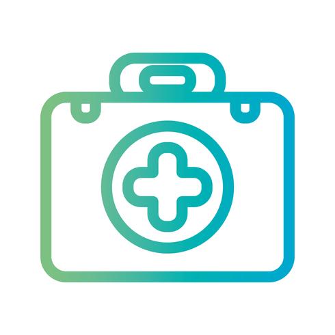 line briefcase with first aid kit vector