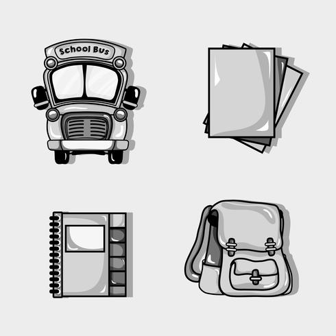 set school tools design to study and learn vector