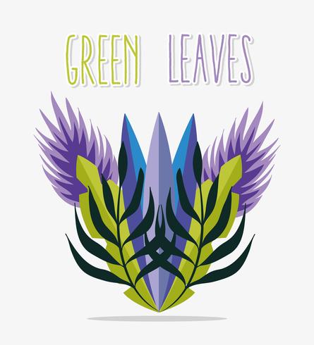 Green leaves cartoon vector