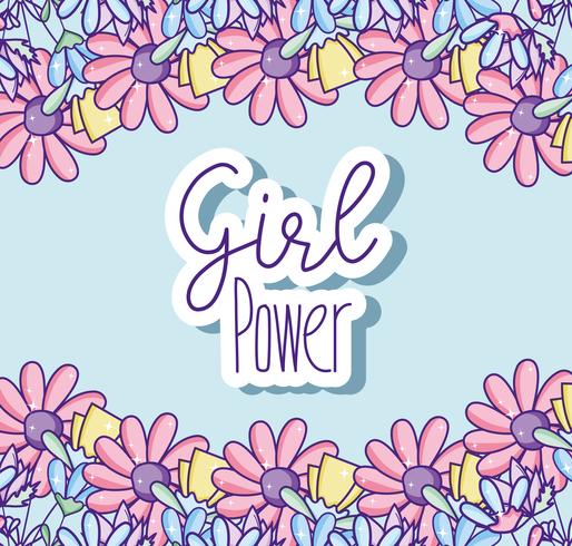 Girl power cute cartoons vector