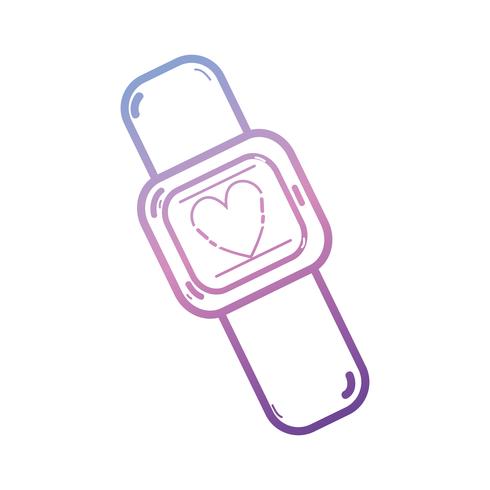 line digital smartwatch technology icon vector