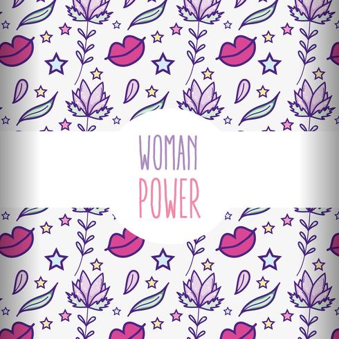 Woman power pattern background vector