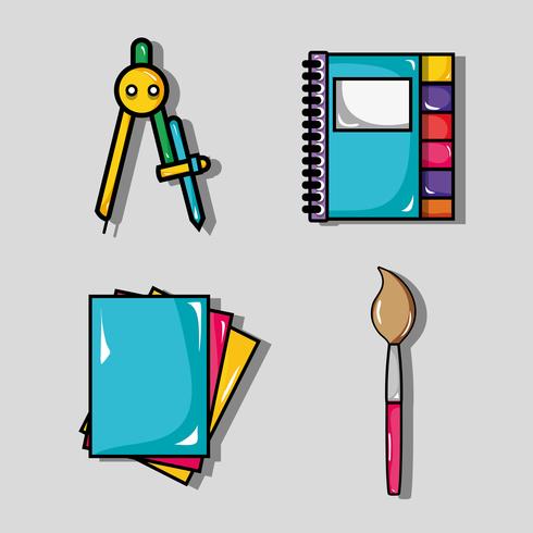 set school tools design to study and learn vector