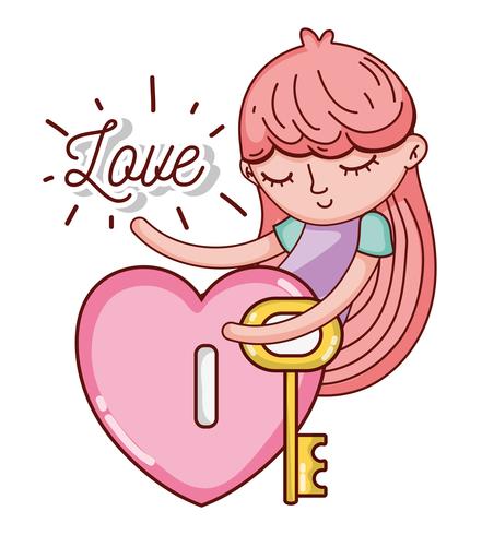 Niños y caricaturas de amor. vector