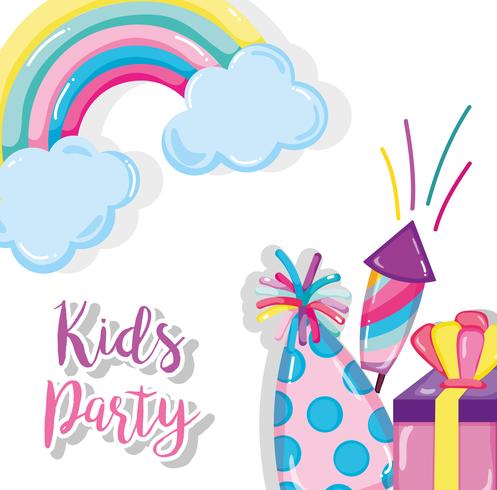 Kids party cartoon vector