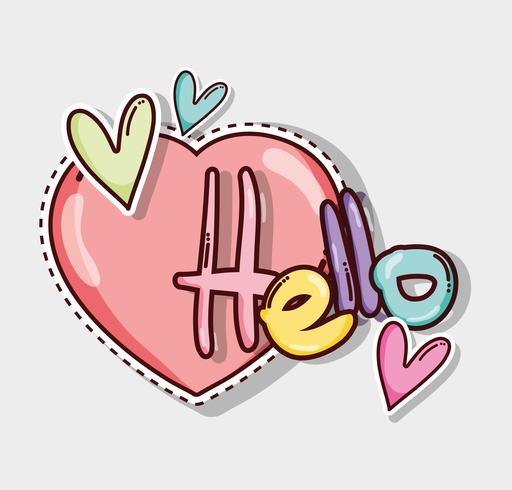 Hello card with cute cartoons vector