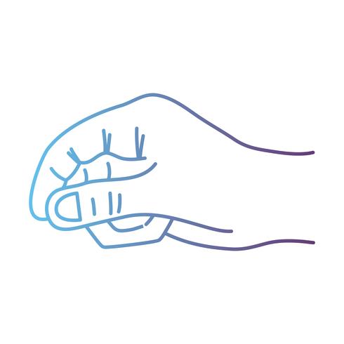 line person hand with finger and figures vector