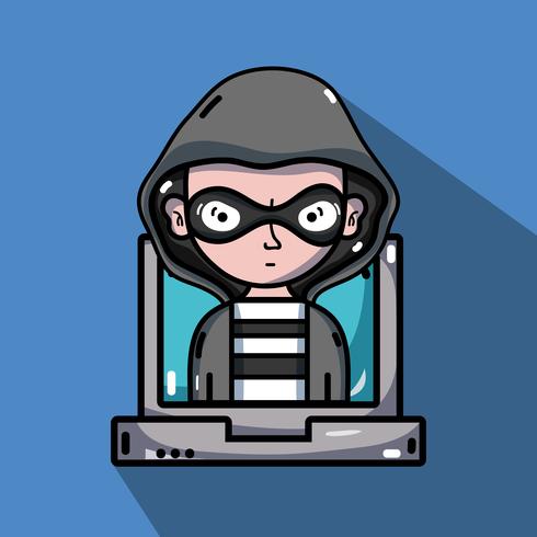 person hacker to programmer virus in the system vector