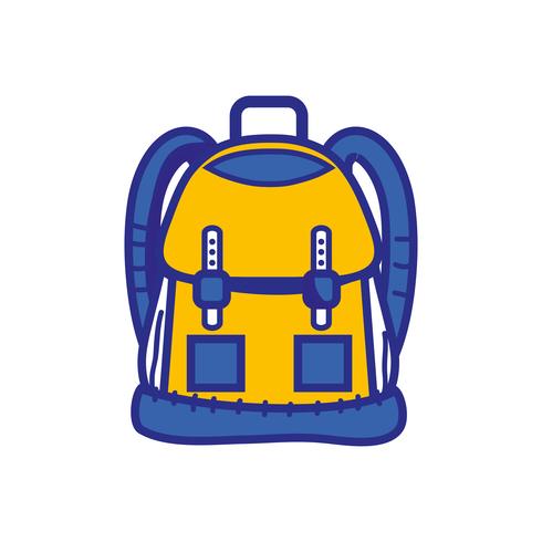 Objeto mochila con diseño de bolsillos y cierres. vector