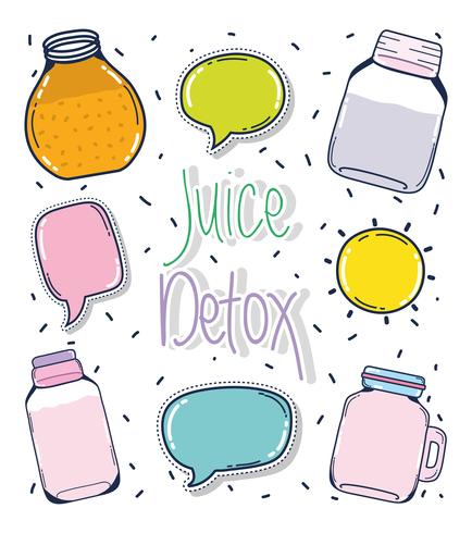 Fruit juice detox vector