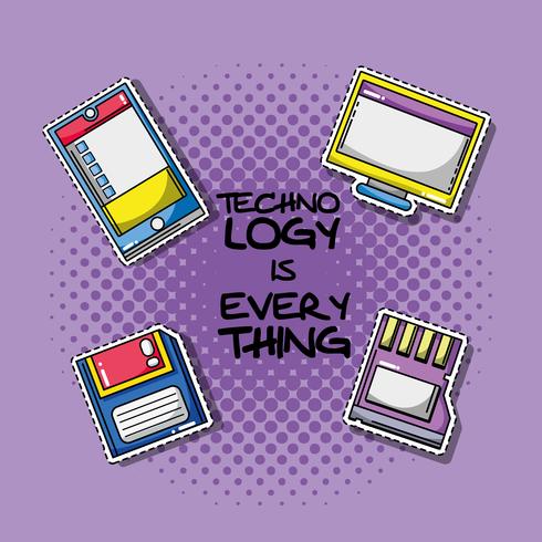 set technology patches data information vector