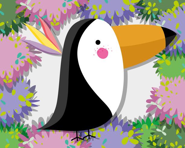 Cute tucan wildlife bird vector