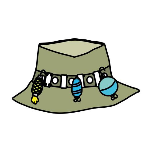 fishing peasant hat object, to warker vector