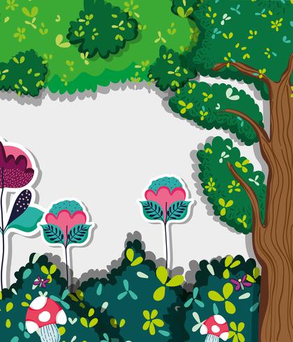 Beautiful forest scenery vector