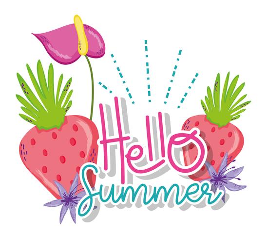 Hello summer cartoons vector