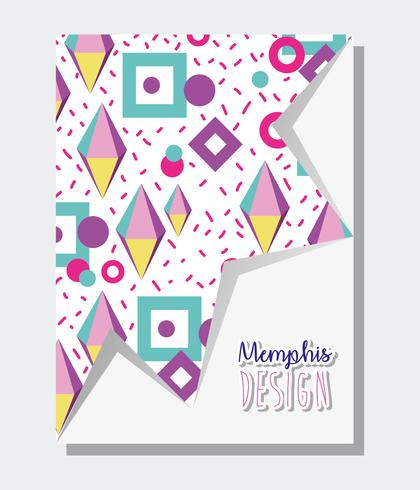 Plantilla y fondo de Memphis vector