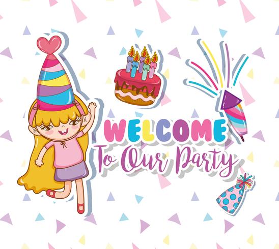 Kids party cartoons vector