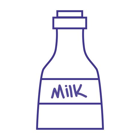 line fresh milk bottle product nutrition vector