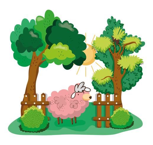 Beautiful farm cartoons vector