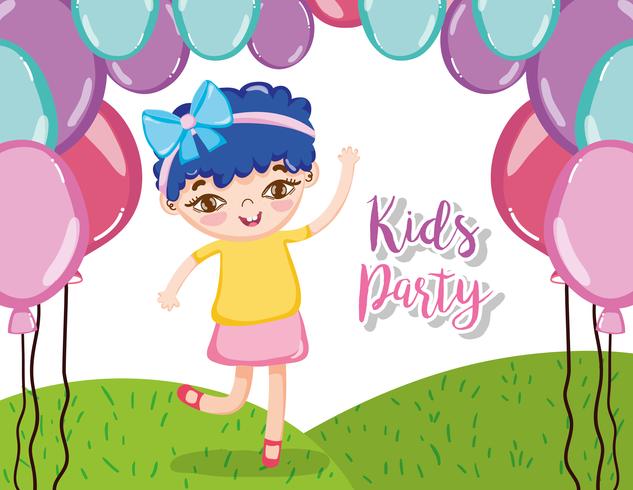 Kids party cartoons vector