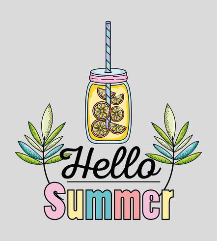 Hello summer cartoons vector