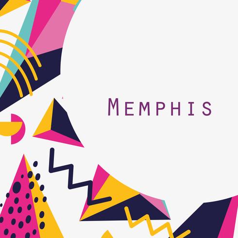 Memphis template and background vector