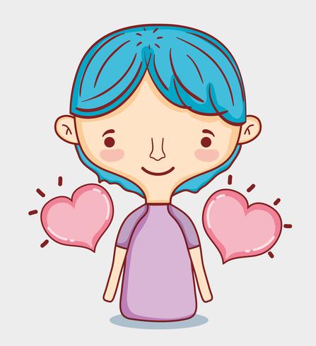 Niños y caricaturas de amor. vector