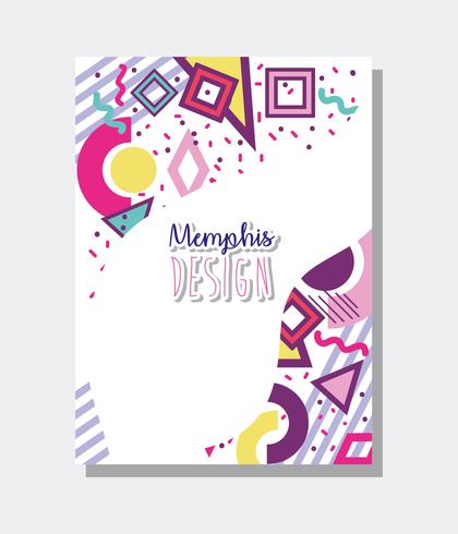 Memphis template and background vector