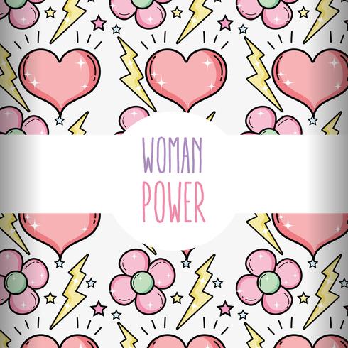 Woman power pattern background vector