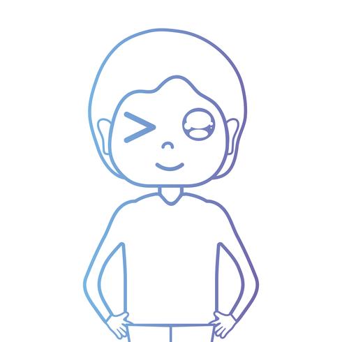 line man with hairstyle and t-shirt vector