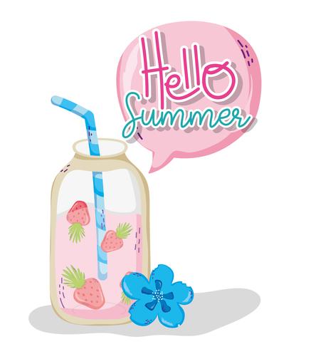 Hello summer cartoons vector