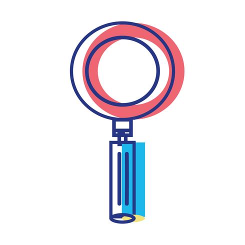 color marginifying glass tool with optical lens vector
