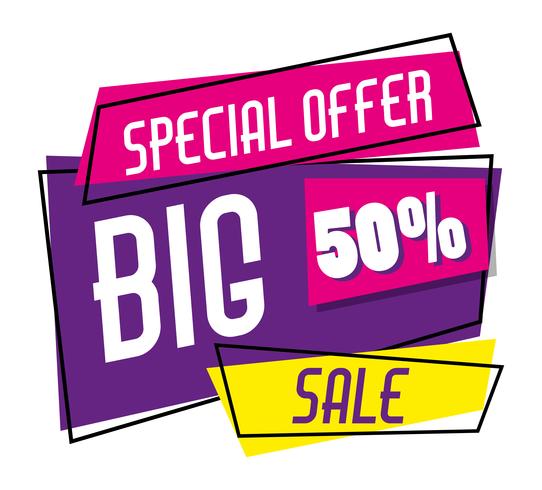 Big sale shopping poster memphis style vector