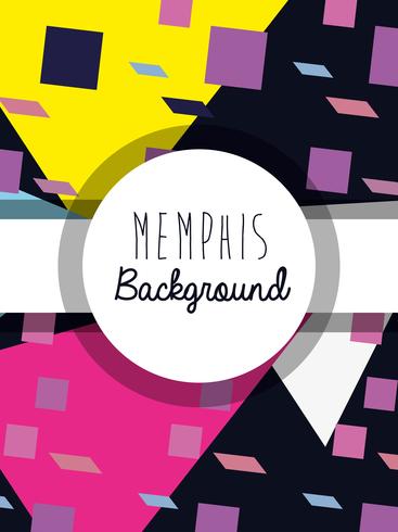 Diseño de fondo colorido de Memphis vector