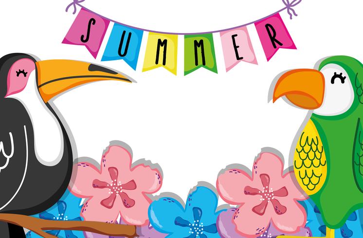 Hello summer cartoons vector