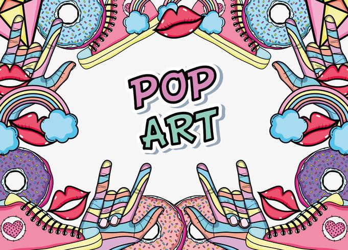 Pop art background cartoons vector