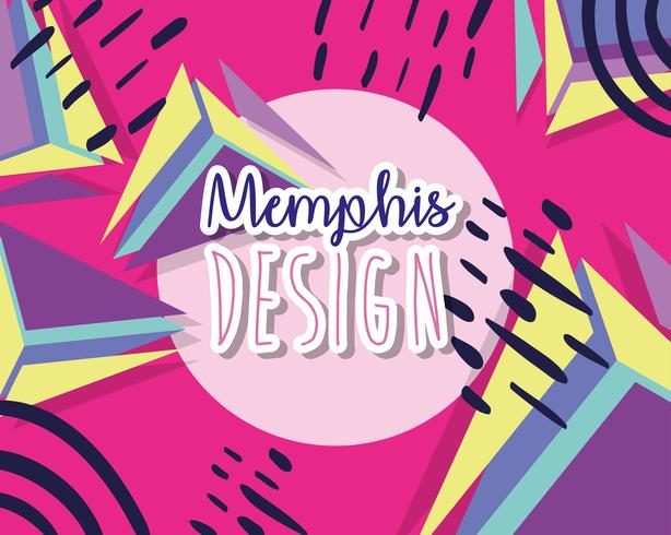 Diseño de fondo colorido de Memphis vector