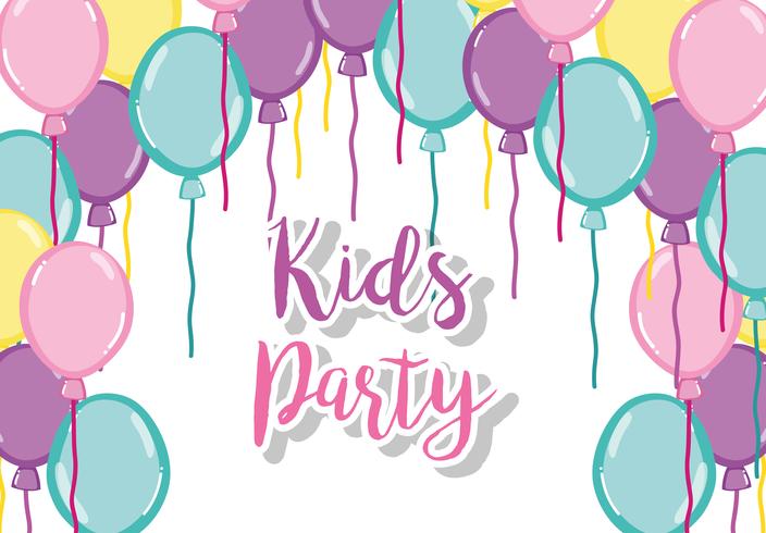 Kids party cartoons vector