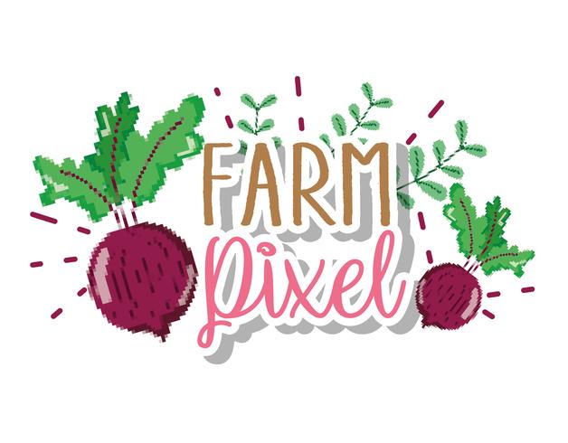 Farm pixel cartoons vector