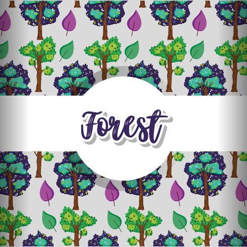 Forest pattern background vector