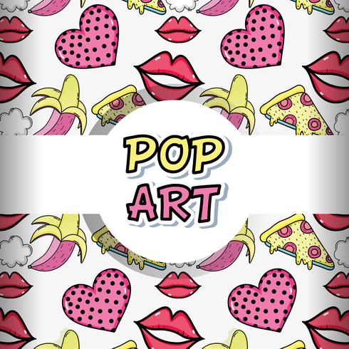 Pop art background cartoons vector