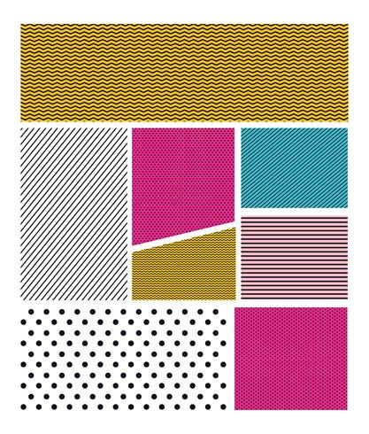 Memphis template and background vector
