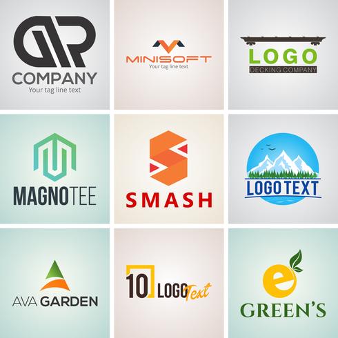 Creative Corporate Logo Design Template Set vector