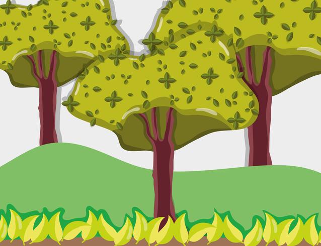 Beautiful forest scenery vector