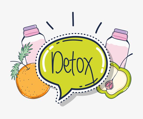 Desintoxicación jugo de frutas vector