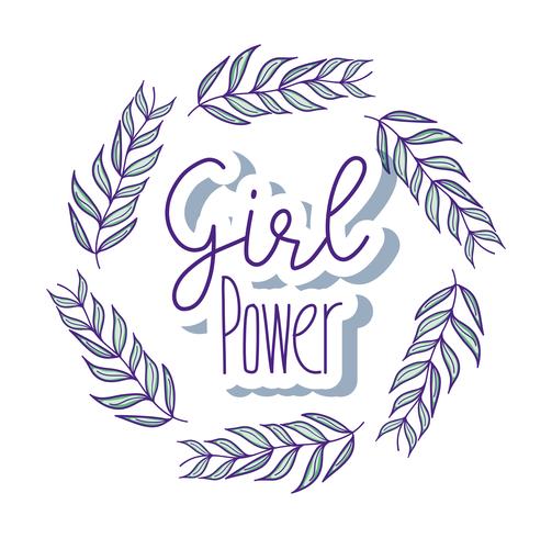 Girl power lindos dibujos animados vector