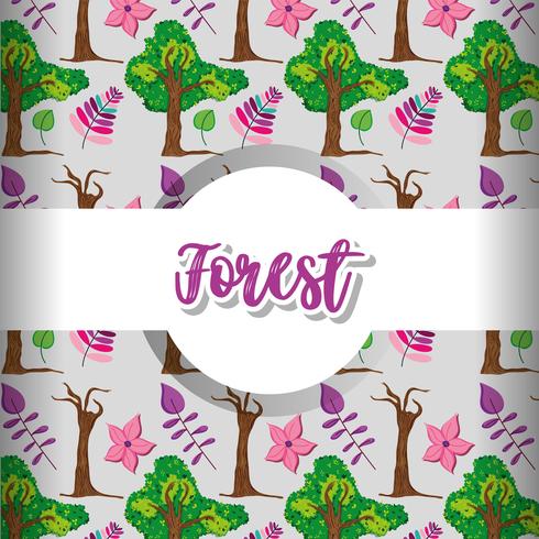 Forest pattern background vector